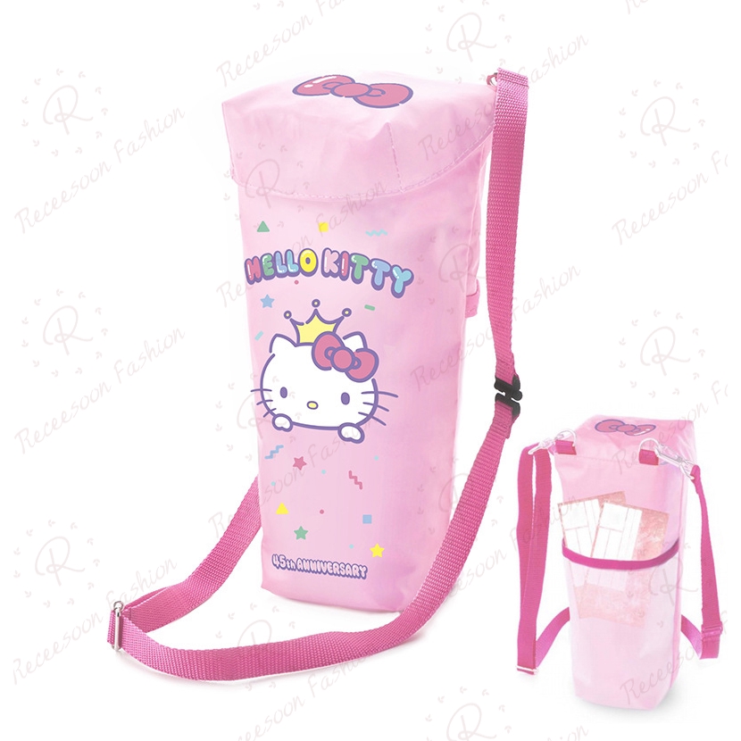 Bình nước Hello Kitty có ống hút bắt mắt