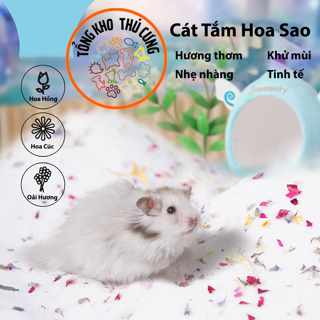 Cát tắm khô hamster, thỏ, bọ, sóc bay thú cưng nhỏ thương hiệu Jonsanty 950g