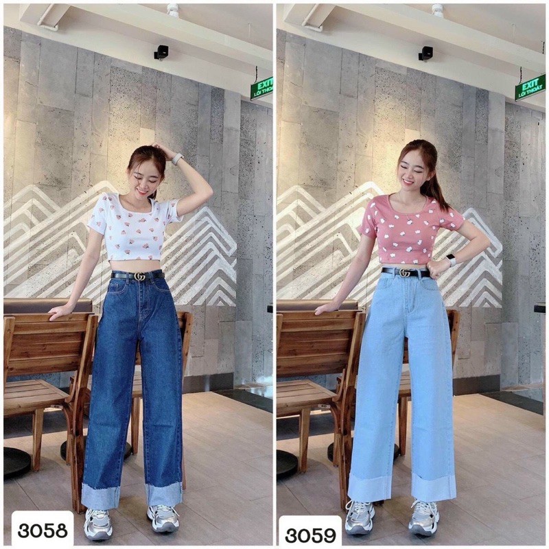 [Size 30~35] Quần Suông Dài LẬT LAI Bigsize Nam/Nữ - Ống Rộng BASIC ĐẬM/NHẠT - Lưng Siêu Cao
