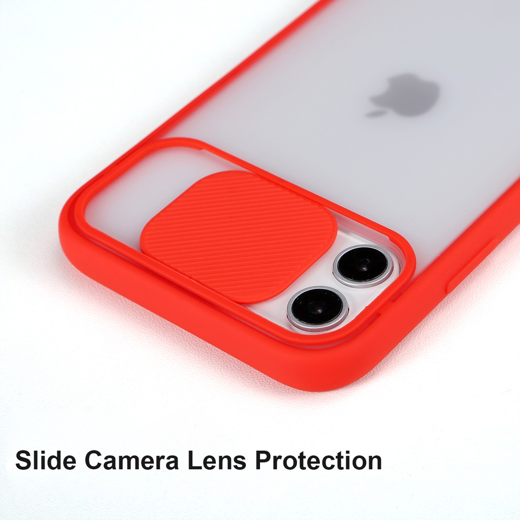 Ốp điện thoại PC mặt nhám có thanh trượt bảo vệ camera cho iPhone 12 11 Pro Max | BigBuy360 - bigbuy360.vn