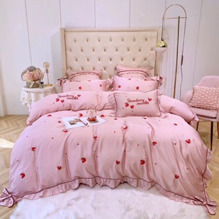 Chăn ga gối lụa tencel cao cấp strawberry