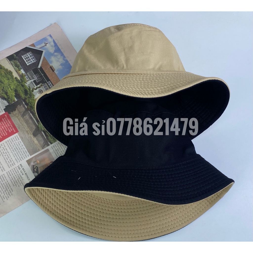 Nón bo tai bèo - mũ vành bucket trơn 2 mặt thời trang (hình thật shop tự chụp)
