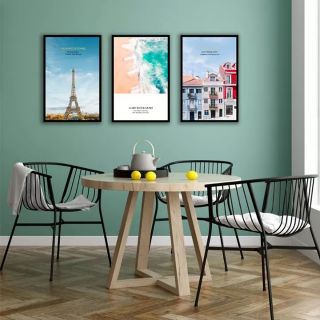 Tranh treo tường canvas bộ 3 tranh 40x60 kèm khung
