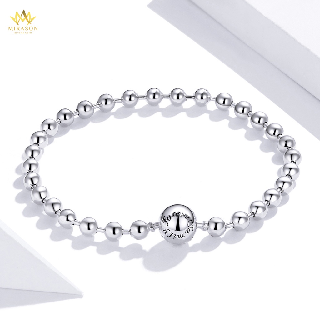 Lắc Tay Bạc MIRASON Bi Trơn Basic Unisex Cá Tính MLT069 - Lắc Tay Nam Nữ Bạc 925 Cao Cấp