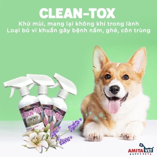 Xịt mùi hôi chó mèo Clean Tox giúp môi trường sạch sẽ thơm mát chai 500ml từ AMITAVET giúp thú cưng khỏe thumbnail