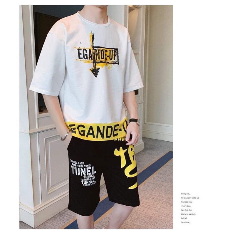 Bộ Nam Hè.Áo Phông Cộc Tay In Hình (NT) + Quần UniSex Thời Trang Nam Hè Phong Cách Hàn Quốc | BigBuy360 - bigbuy360.vn