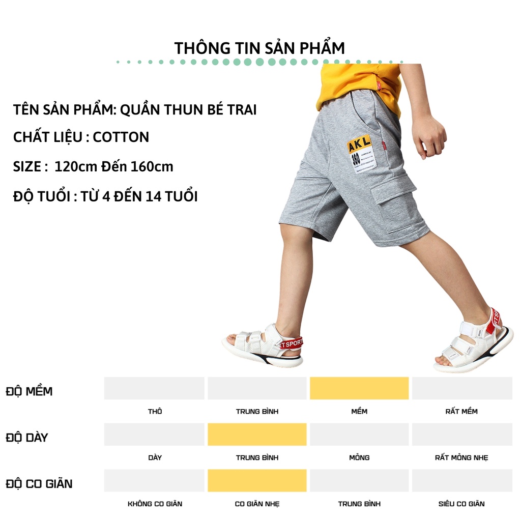 Quần short bé trai 27Kids AKL Aowkulae Quần đùi thể thao nam cho trẻ từ 4-14 tuổi BSPS6