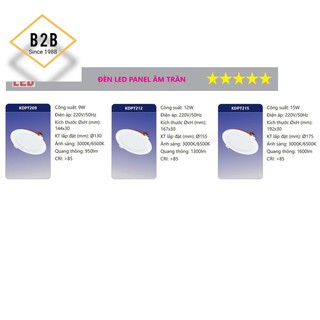 Bóng đèn Led Panel âm trần 6W Duhal KDPT246
