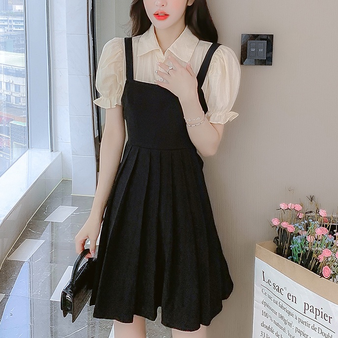 Đầm Tay Phồng Ngắn Thời Trang Mùa Hè Hàn Quốc Cho Nữ