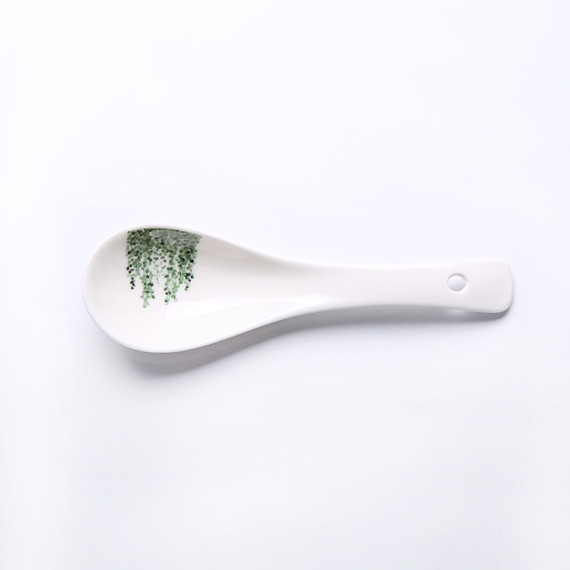 Muỗng ăn cơm, thìa ăn cơm kích thước 14cm chất liệu gốm sứ.