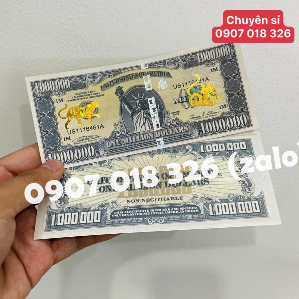 Tờ Tiền 1 Triệu Đô - Triệu USD Kỷ Niệm Hình Con Mèo Mạ Vàng Cao Cấp Lì Xì Tết 2023 May Mắn