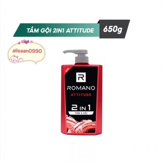 Dầu tắm gội romano 2in1 attitude 650g