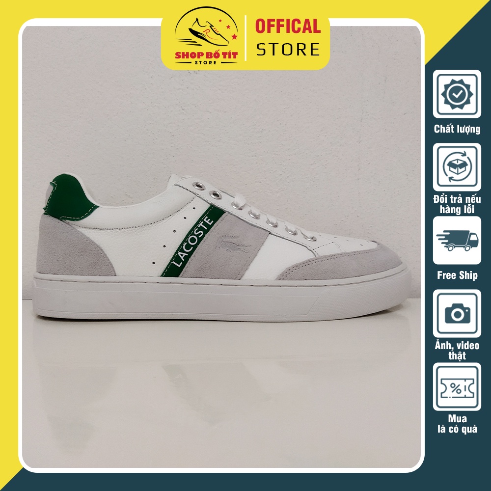 Shopbotit - Giày Lacoste Nam Màu Trắng Gót Xanh Cao Cấp Mới Nhất 2022 - GLA05