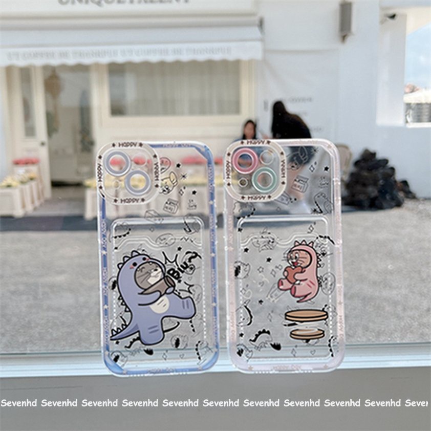 Ốp Điện Thoại Mềm Trong Suốt Có Ngăn Đựng Thẻ Cho iPhone 14 13 12 11 Pro Max X XR Xs Max 8 7 6 6s Plus SE 2020