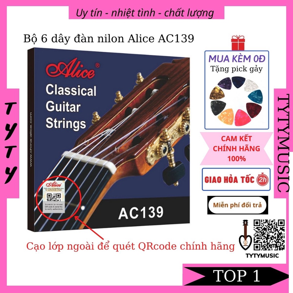 Dây Đàn Guitar Classic Alice AC139 Nhập Khẩu Chính Hãng [dây nilon] TYTYmusic