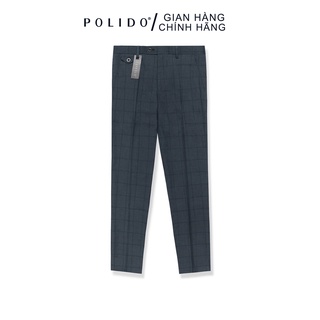 Quần Âu Nam Kẻ Caro CEFFYLO Màu Xanh Đá Form Slimfit Ôm Nhẹ, Chất Vải Thoáng Mát, Thanh Lịch
