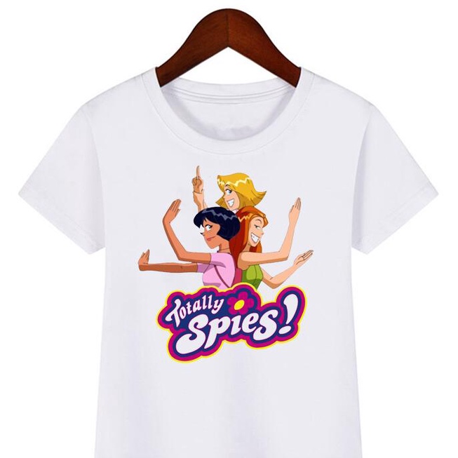 XẢ KHO 2022 Áo Thun Cô Gái Mới Vui Nhộn Totally Spies! Áo Thun Trắng In Hoạt Hình Phong Cách Harajuku Cho Bé Gái