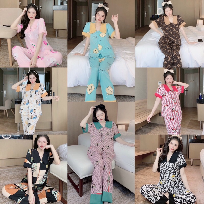 Bộ lụa Pijama lụa loại 1 chất mềm mịn, mát + Ảnh thật
