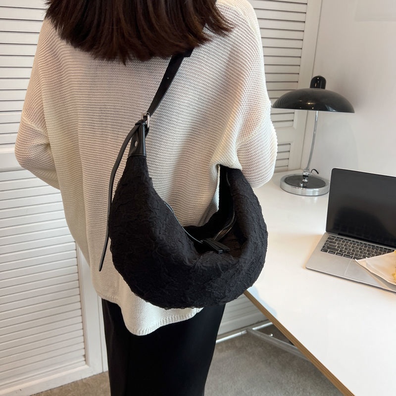 Túi Đeo Vai Vải Canvas Cỡ Lớn Phối Ren 3 Kiểu Tùy Chọn Thời Trang Cho Nữ