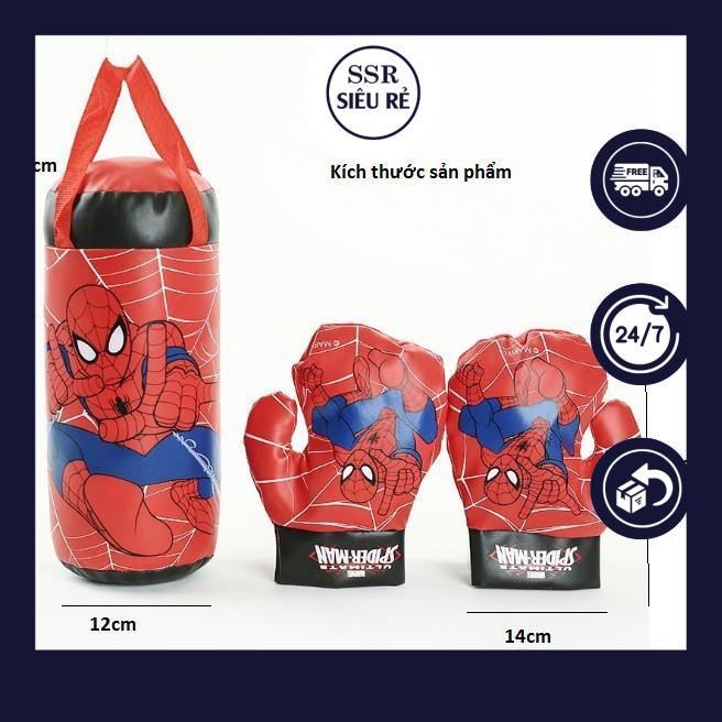 Bộ boxing đấm bốc trẻ em FREESHIP Găng Tay Và Bao Bố dụng cụ đấm bốc quyền anh người nhện (PD89115)