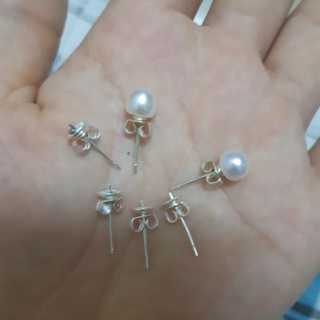 Cặp chốt inox làm hoa tai nụ