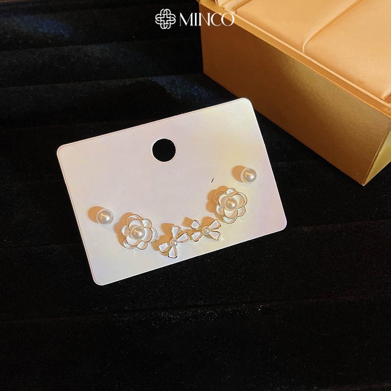 Bông tai nữ Minco Accessories sét ba khuyên tai tiểu thư xinh xắn phụ kiện thời trang đẹp cho nữ BT65