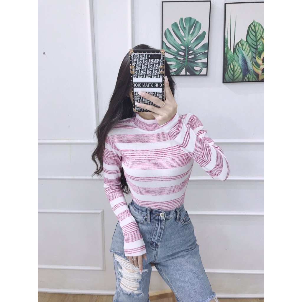Combo 3 áo thun body cổ lọ tay dài siêu rẻ