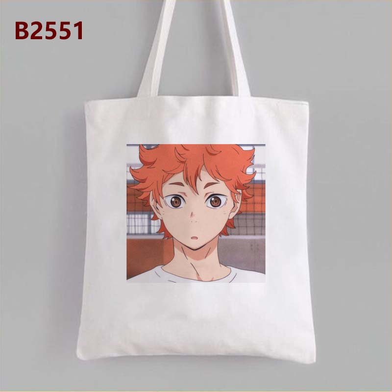Haikyuu!! Nhật Bản Anime Túi Đeo Vai Bông Tai Kẹp Canvs Totes Túi Xách Dễ Thương Dung Tích Lớn