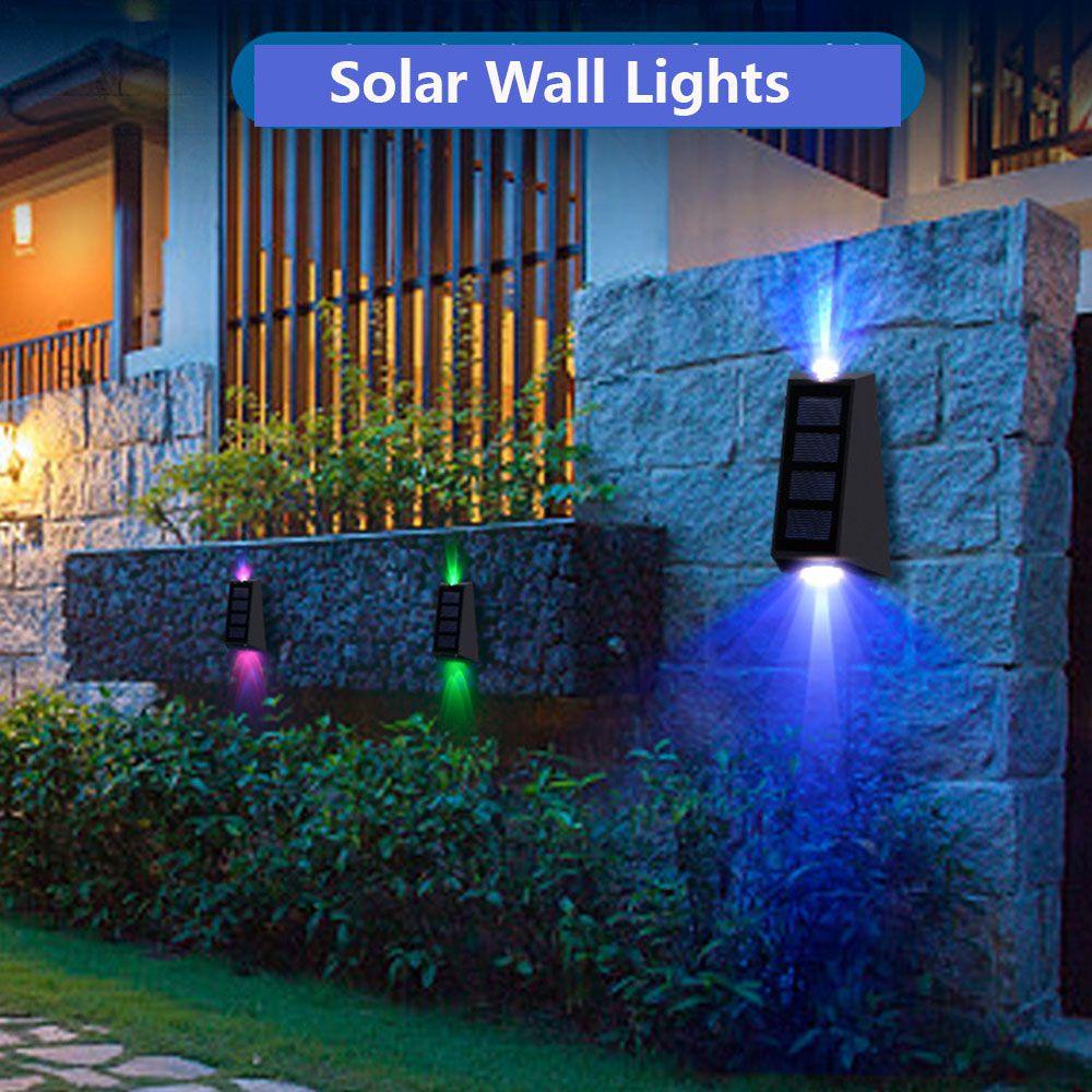 Set 2 Đèn LED Năng Lượng Mặt Trời Gắn Tường Trang Trí Sân Vườn / Hàng Rào