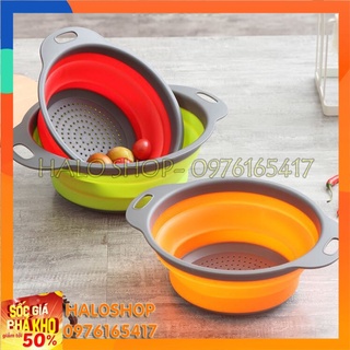 Combo 2 rổ xếp gọn hình tròn 1 lớn và 1 nhỏ - màu ngẫu nhiên