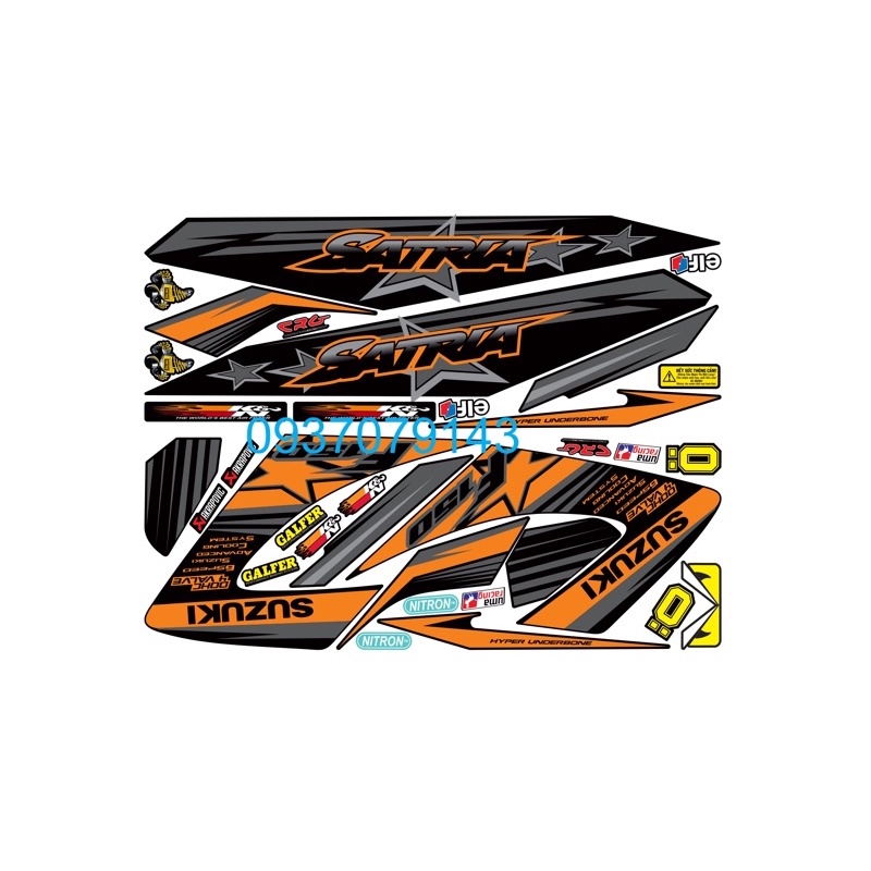 ( Quí khách vui lòng mang ra tiệm cho thợ dán ) raider chữ SATRIA