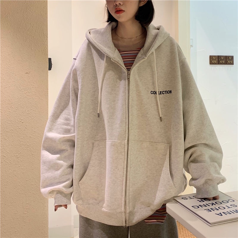 【Yuki】Áo khoác hoodie in chữ nhỏ trước ngực phong cách Hàn Xẻng | BigBuy360 - bigbuy360.vn