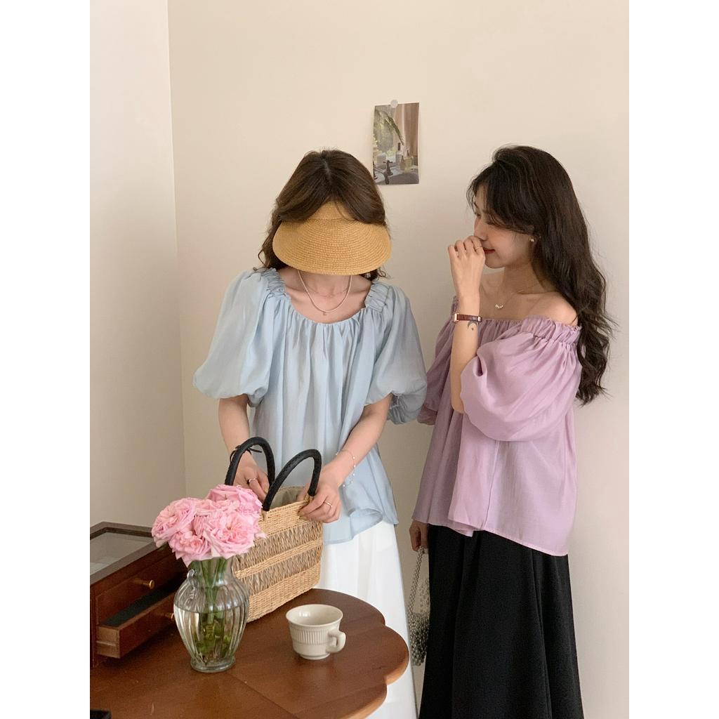 63789 Phong Cách Mới Áo Sơ Mi Mỏng Màu Trơn