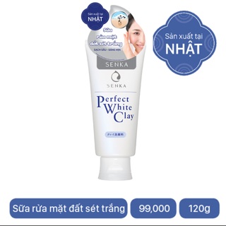 Sữa rửa mặt chiết xuất đất sét trắng Senka Perfect White Clay 120g