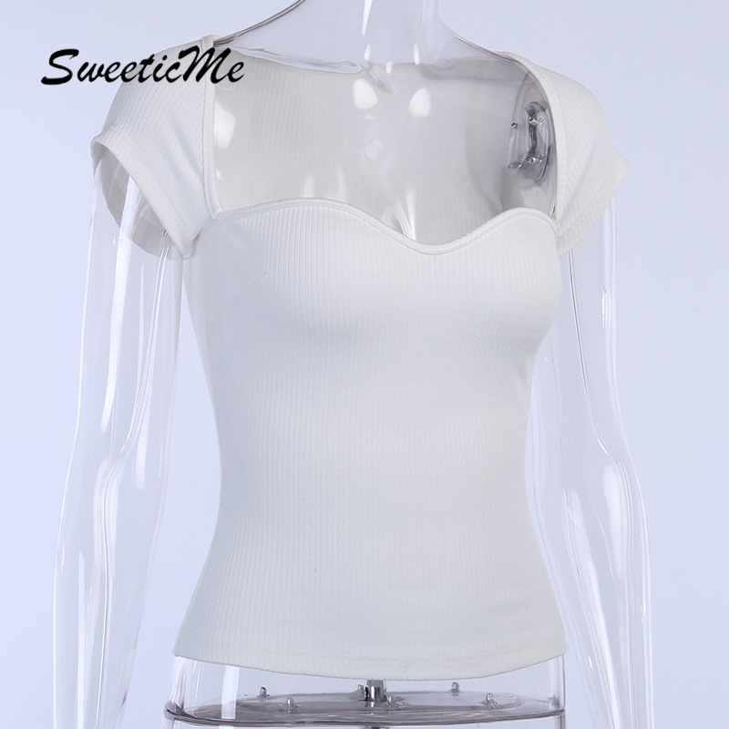 Áo Thun Cotton Tay Ngắn Cổ Thấp Màu Trơn Thiết Kế Mới Thời Trang Dành Cho Nữ