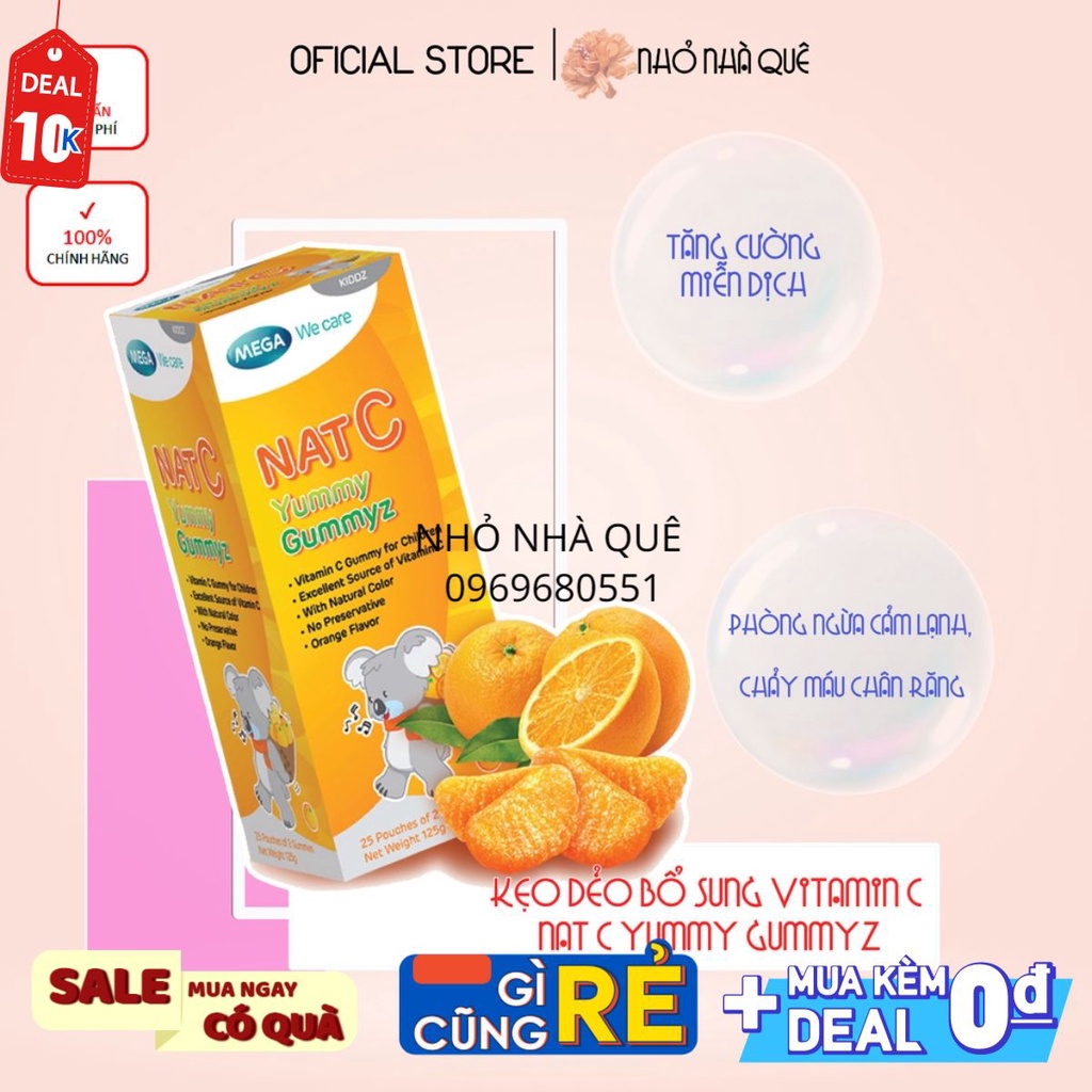 [CHÍNH HÃNG] NATC YUMMY GUMMYZ DẠNG KẸO DẺO CHỨA 60 MG VITAMIN C TỰ NHIÊN #hangchinhhang #MYPHAMGIARE