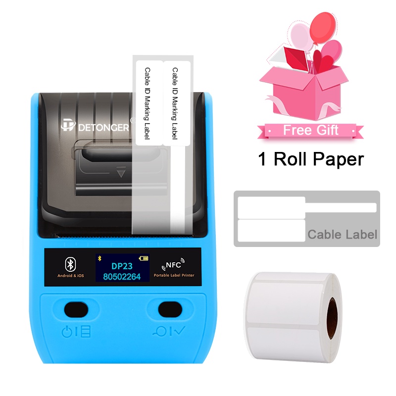 Detonger Cáp giao tiếp Máy in nhãn Cáp mạng Phòng máy tính Máy in nhãn nhãn dán nhiệt quang