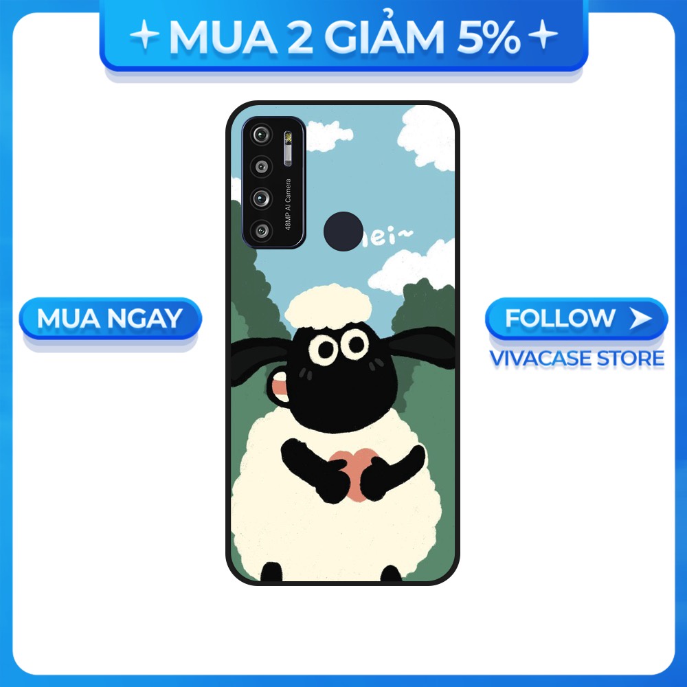 Ốp lưng Vsmart Joy 3/Joy 4/Active 3/Bee 3/Live/...dẻo đen hình Cừu xanh