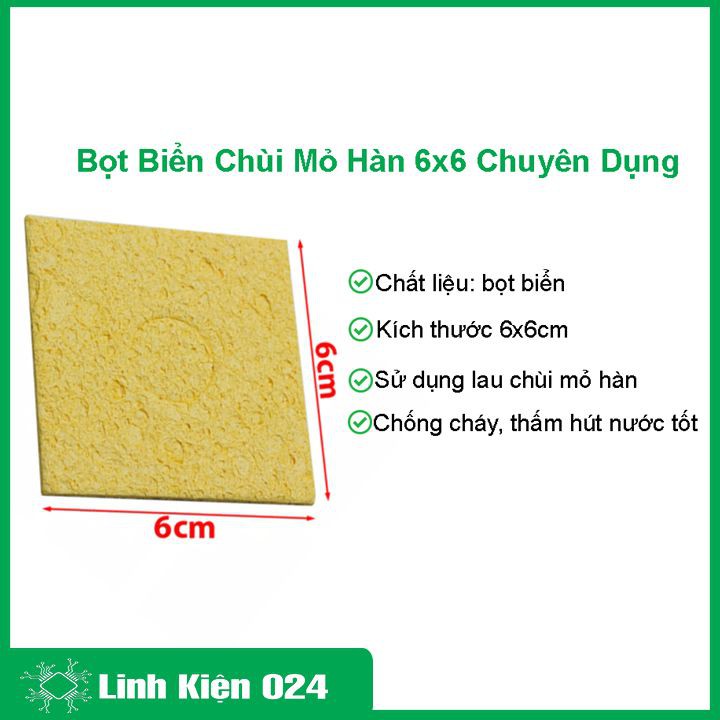 Bộ 5 miếng bọt biển vệ sinh mỏ hàn 6x6cm tiện dụng