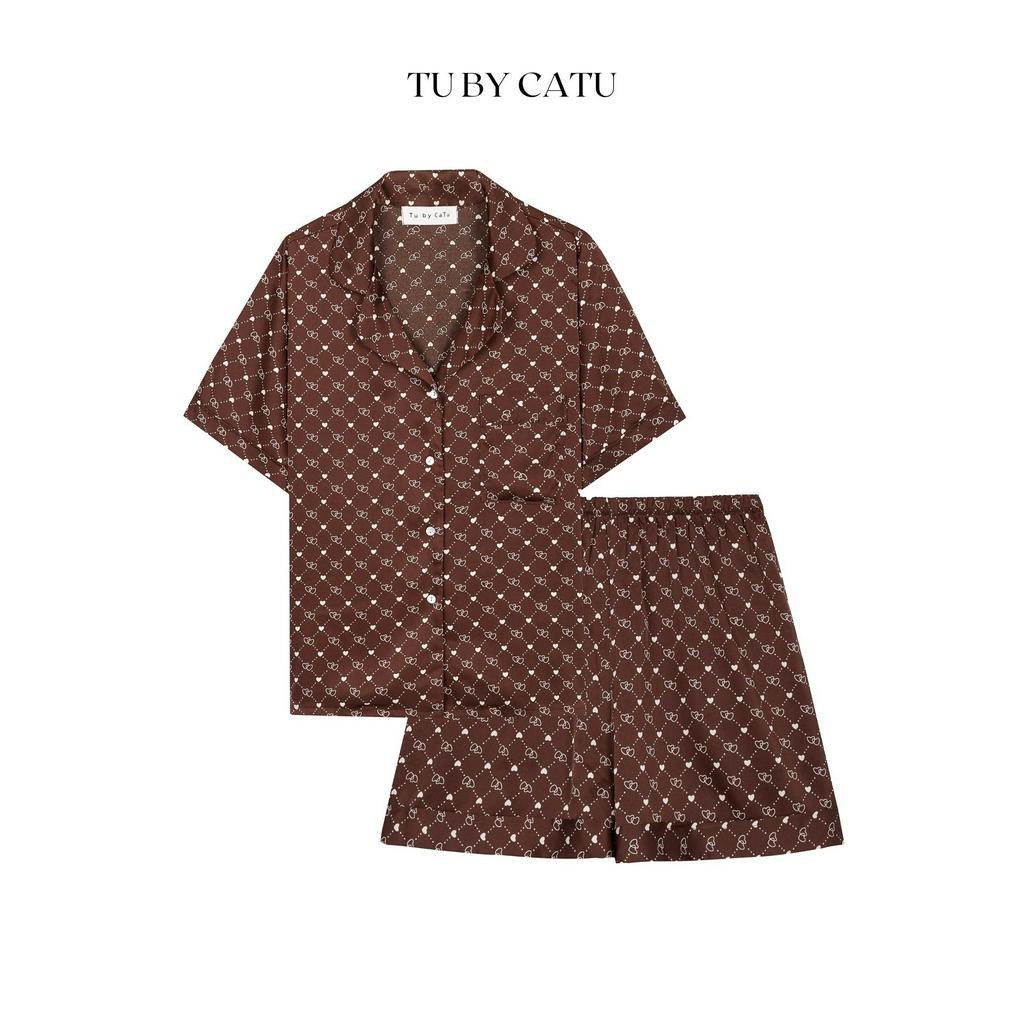 TUBYCATU | Set lụa piyama ngắn nhiều họa tiết