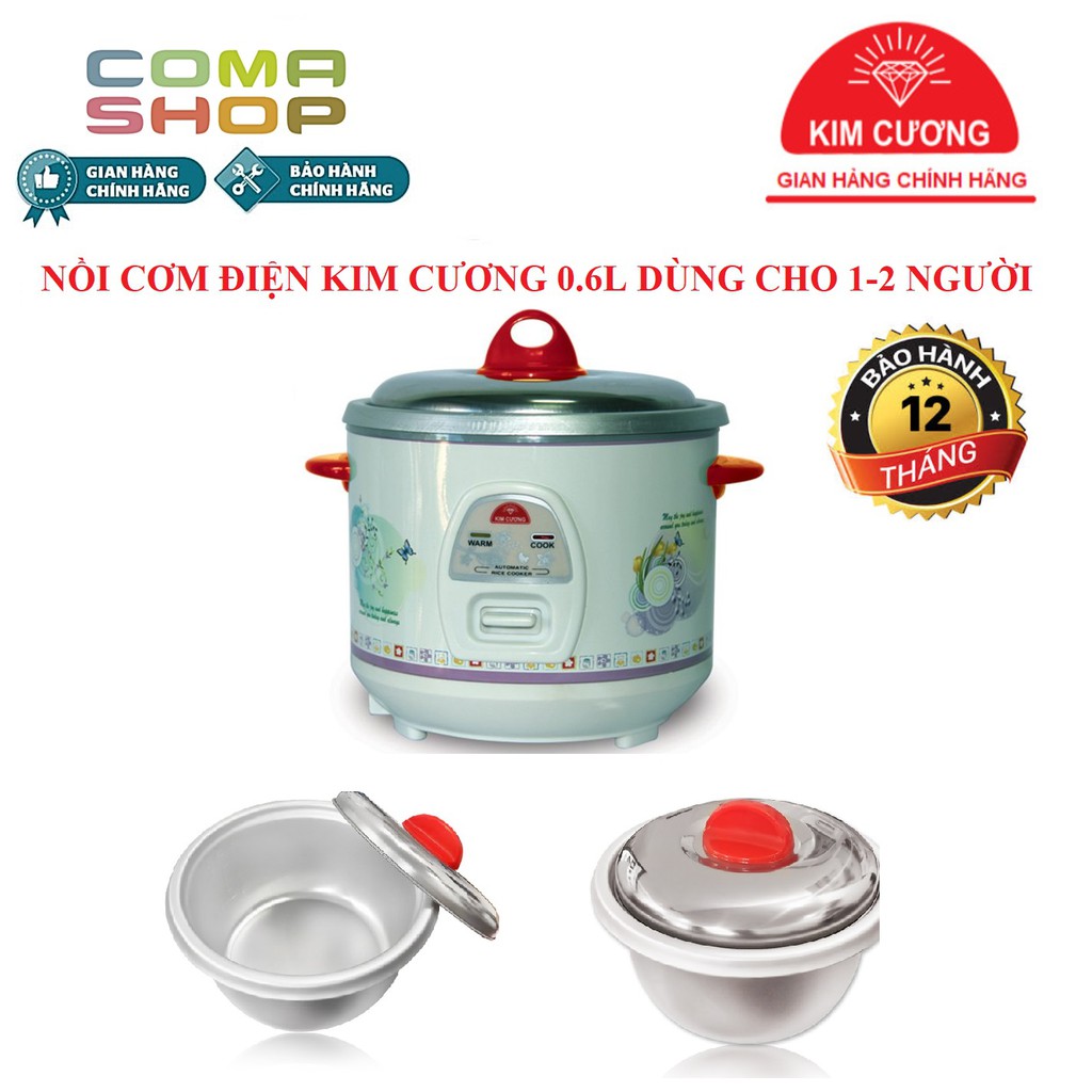 NỒI CƠM ĐIỆN KIM CƯƠNG NẮP RỜI CHỐNG DÍNH – BẢO HÀNH CHÍNH HÃNG 12 THÁNG