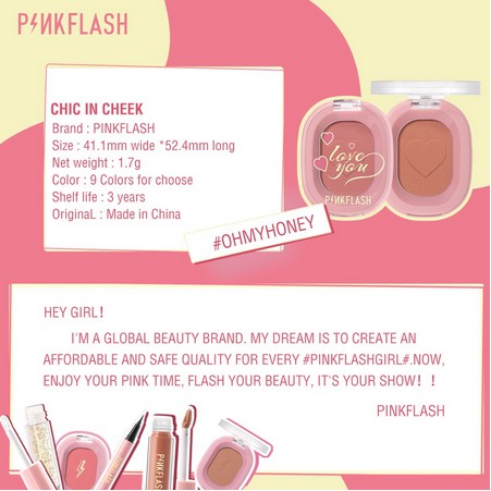 Phấn má hồng Pinkflash kiêm bắt sáng mềm sắc tố tự nhiên trang điểm mặt