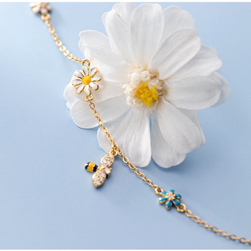 Daisy Bracelet dễ thương đầy màu sắc thời trang Rhinestone Bee Bracelet