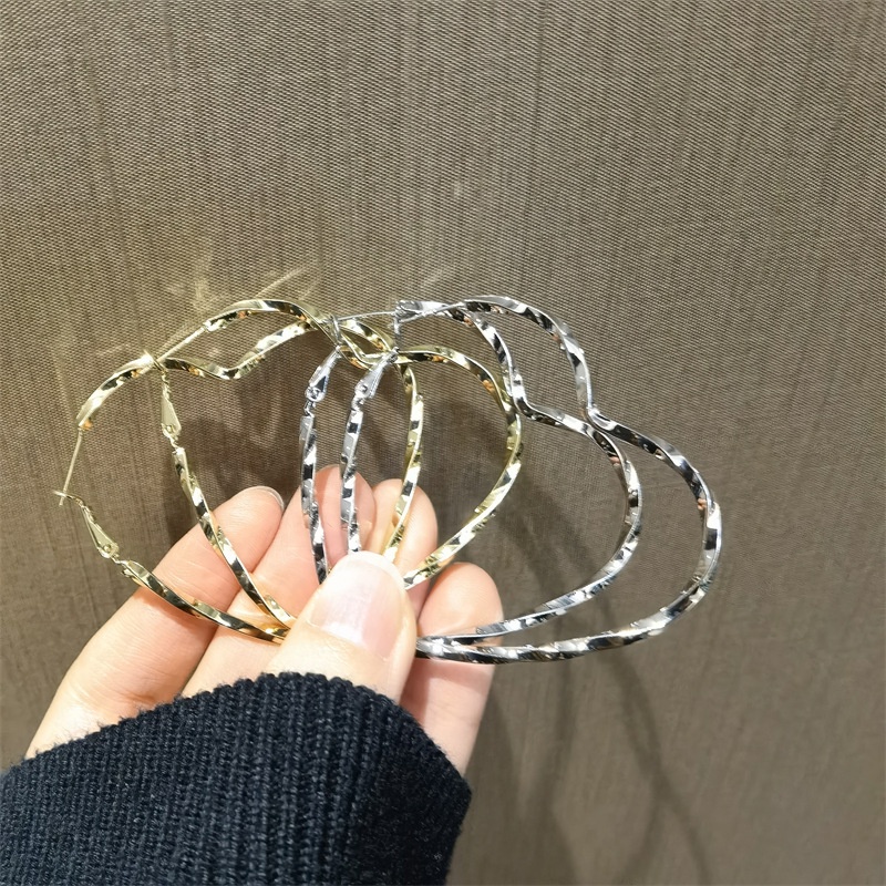 Bông Tai Dạng Vòng Hình Trái Tim Bằng Bạc 925 Thời Trang Phong Cách Hàn Quốc