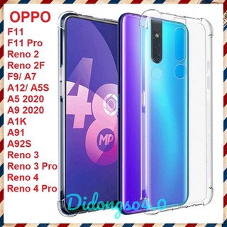 Ốp lưng chống sốc trong suốt Oppo F11/ Reno 2/ Reno 2F/ F9/ A7/ A12/ A5S/ A9 2020/ A1K/ A91/ A92S/ Reno 4/ Reno 4 Pro...