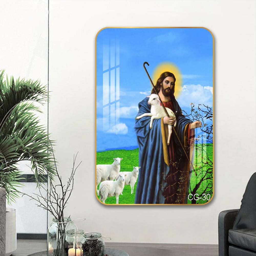 Tranh chúa giêsu tráng gương treo tường cao cấp Lala decor phòng ngủ kích thước 40x60cm