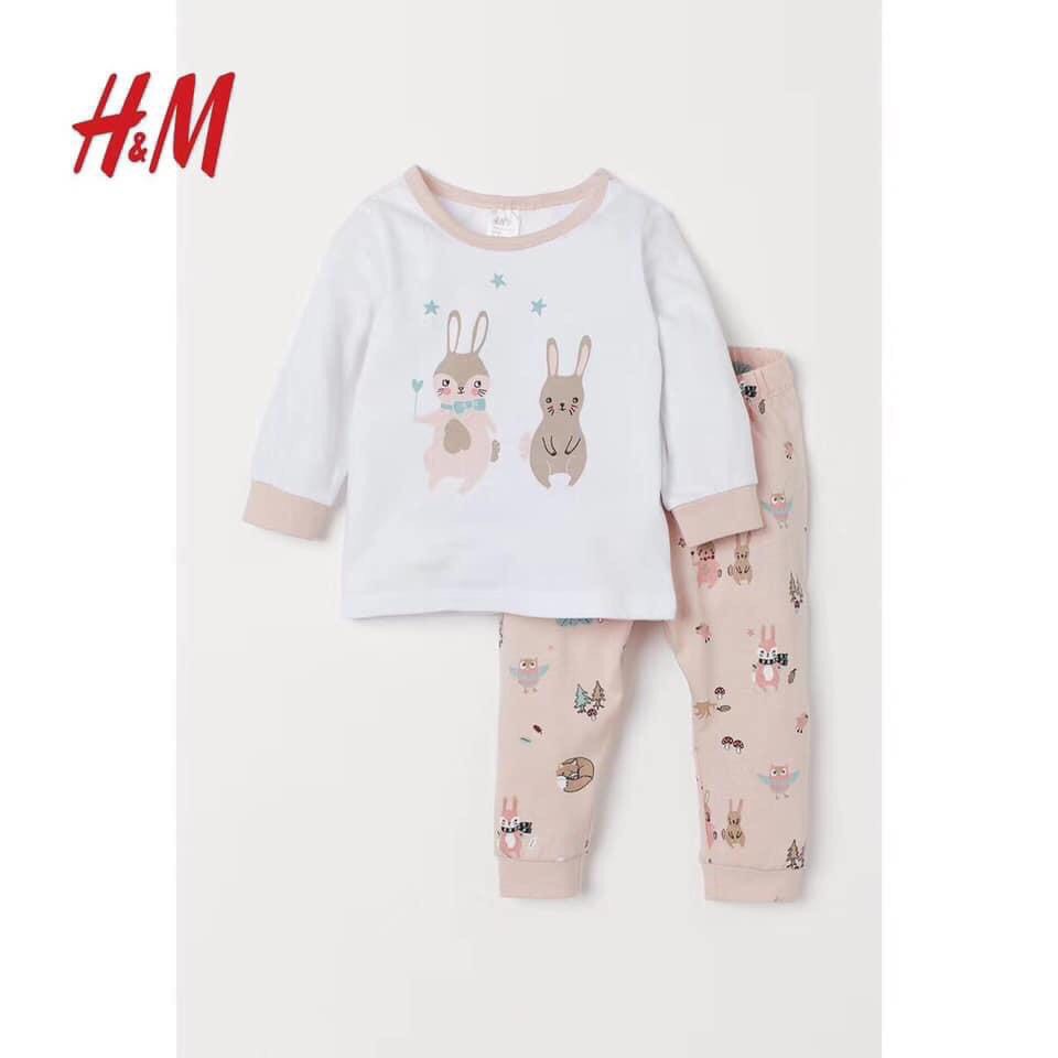 Bộ dài tay H&M họa tiết hình thỏ cho bé gái