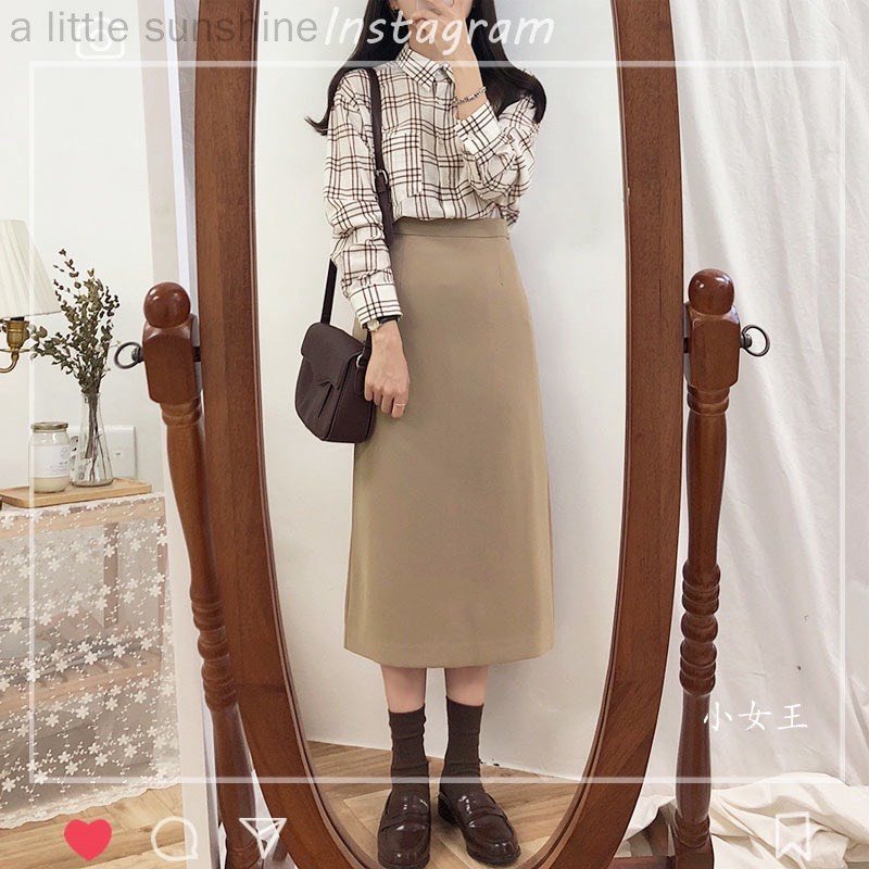 Chân váy dài nữ NHẬT LINH chân váy dài qua gối xẻ tà sau dáng công sở lịch sự sang trọng - CV518