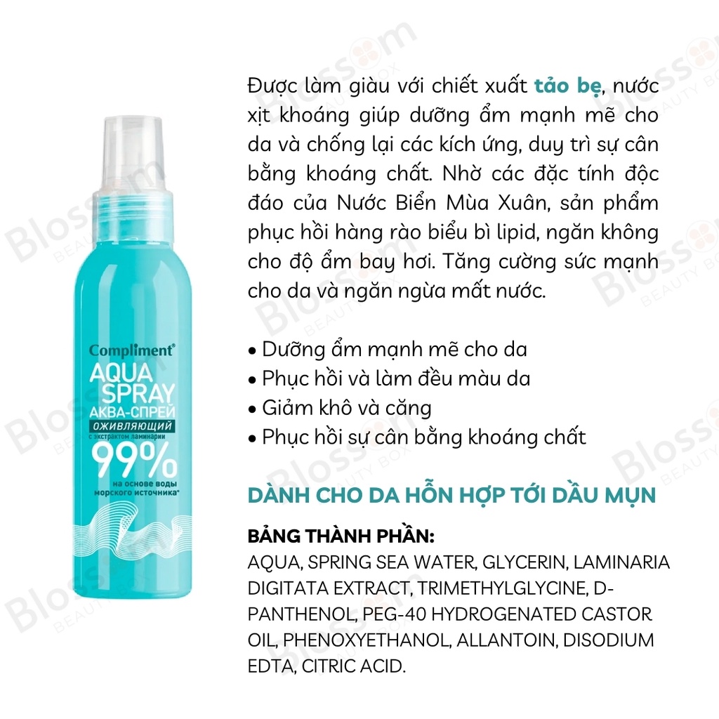 Xịt khoáng Aqua Spray Hyaluronic Acid - Compliment