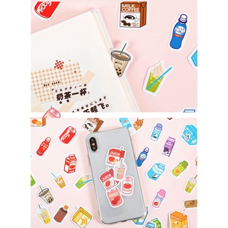 Set 45 miếng dán hình lon nước dễ thương